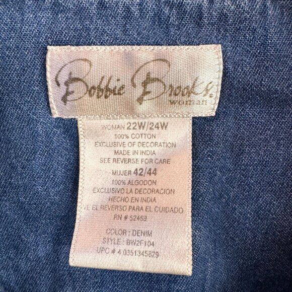 Vtg‎ Bobbie Brooks Denim Shirt Womens 22W 24W Autumn Harvest Embroidery Fall - Picture 5 of 7